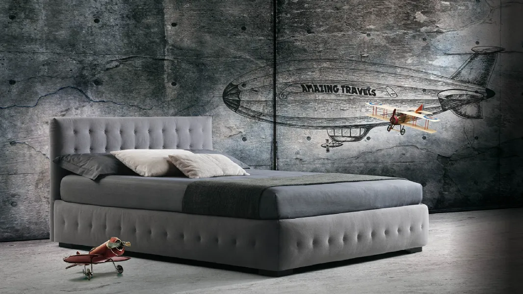 Letto Phuket in tessuto trapuntato di Milano Bedding