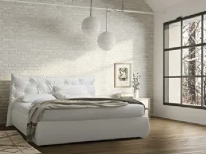 Letto RK505 Vanity con finitura in salamanca bianca di Marka Total Living