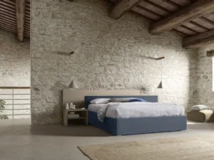 Letto RK511 Ravel con turca imbottito con contenitore di Marka Total Living