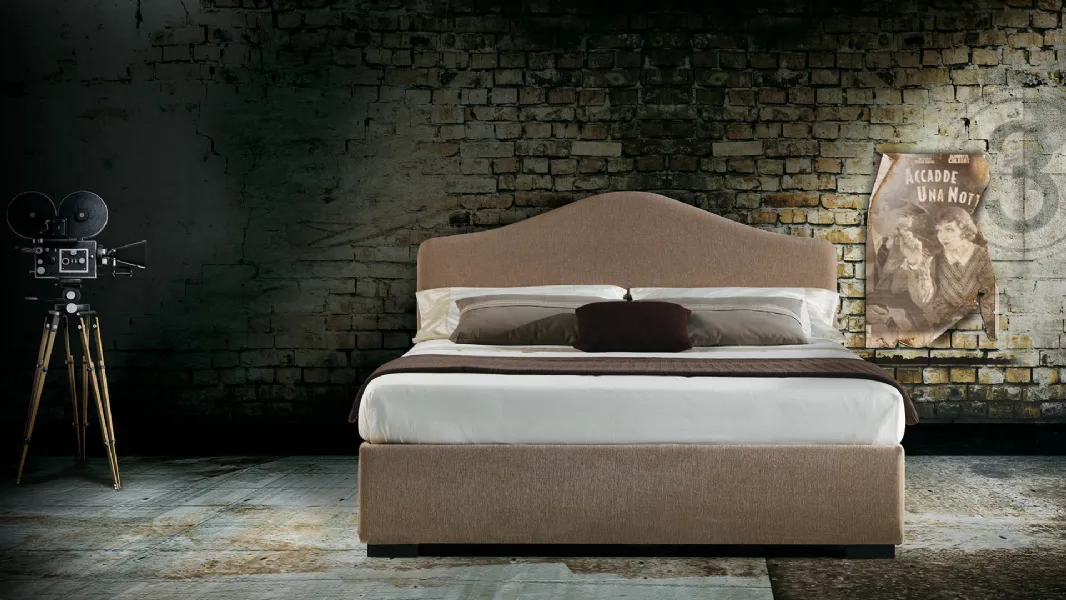 Letto Samoa in tessuto con testiera di Milano Bedding