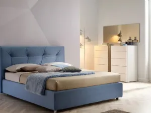 Letto imbottito in tessuto con testiera trapuntata SC220 di Moretti Compact