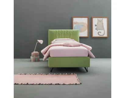 Letto singolo moderno in tessuto con testiera Loop di Bside