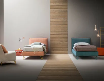 Letto moderno in tessuto imbottito Piping di Bside