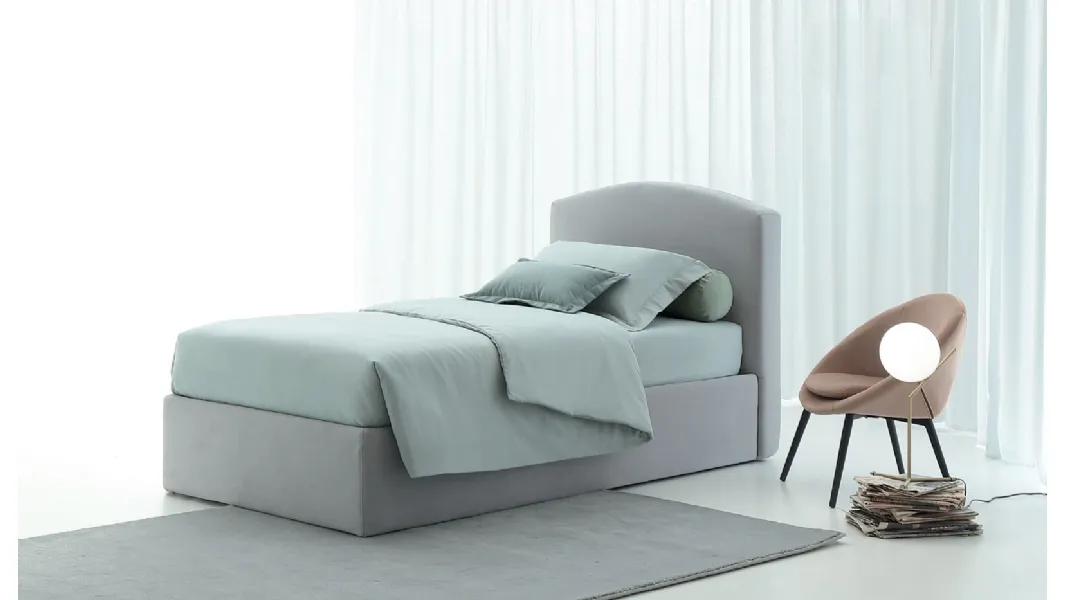 Letto singolo con contenitore Face di Oggioni
