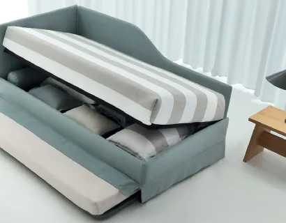 Daybed singolo in tessuto con letto estraibile e contenitore Golf 331 di Oggioni