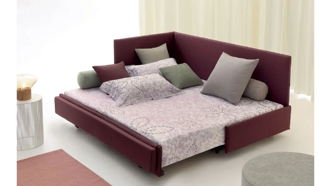 Daybed Golf 719 trasformabile in letto matrimoniale con meccanica a pettine di Oggioni