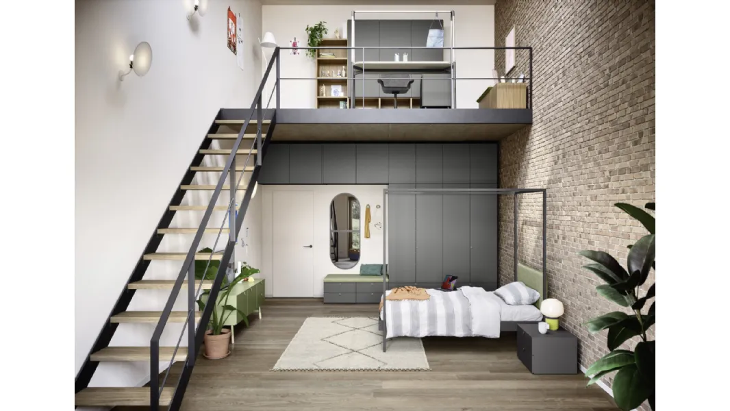 Letto singolo a baldacchino Kap di Nidi