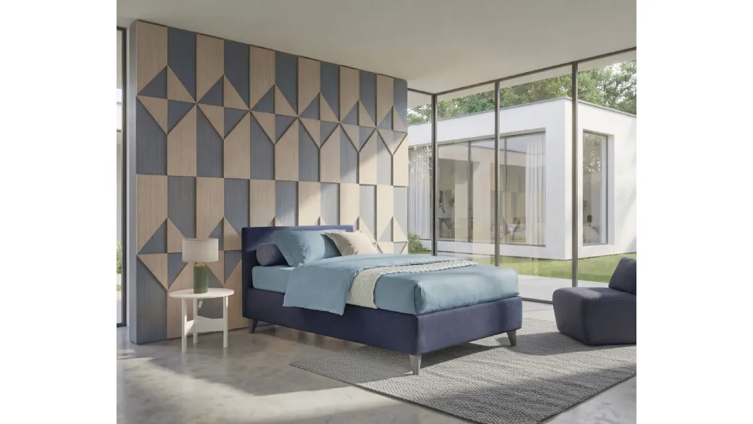 Letto singolo con contenitore Golf 203 di Oggioni