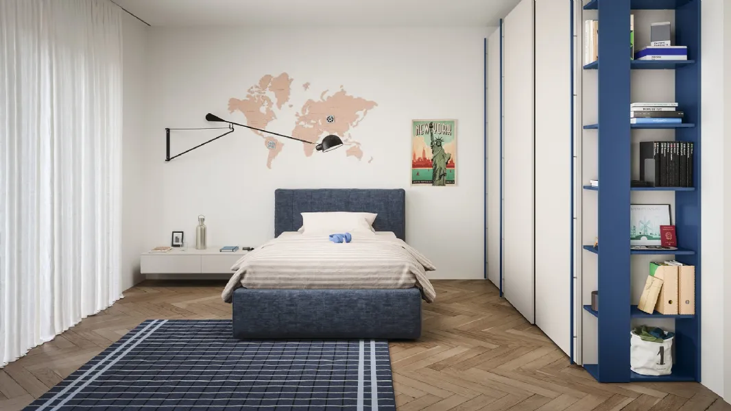 Letto singolo Swell con contenitore di Nidi