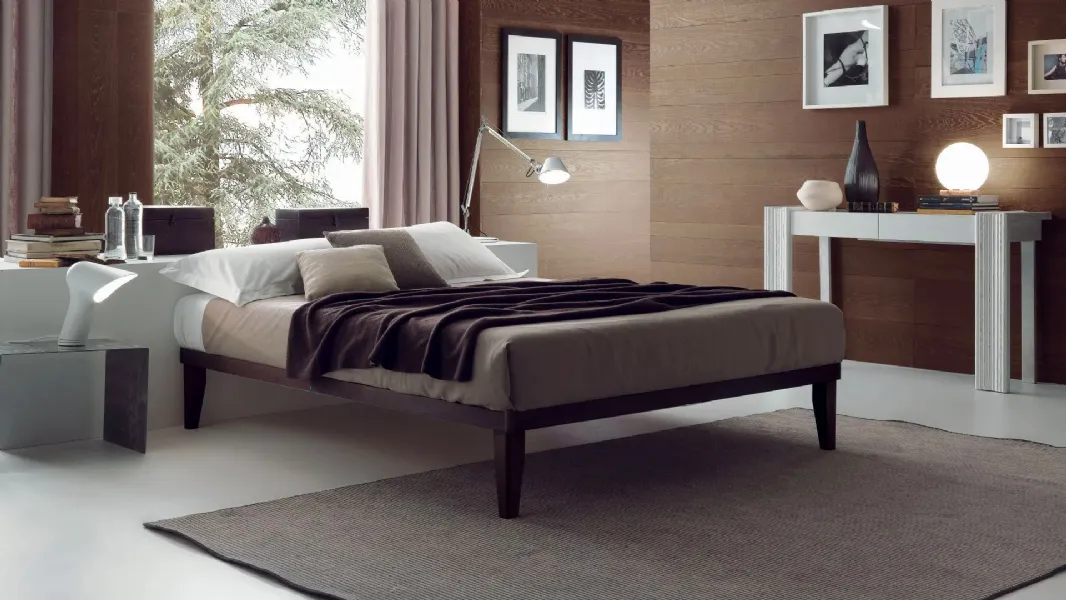 Letto matrimoniale in melaminico Sommier Legno di Ergogreen