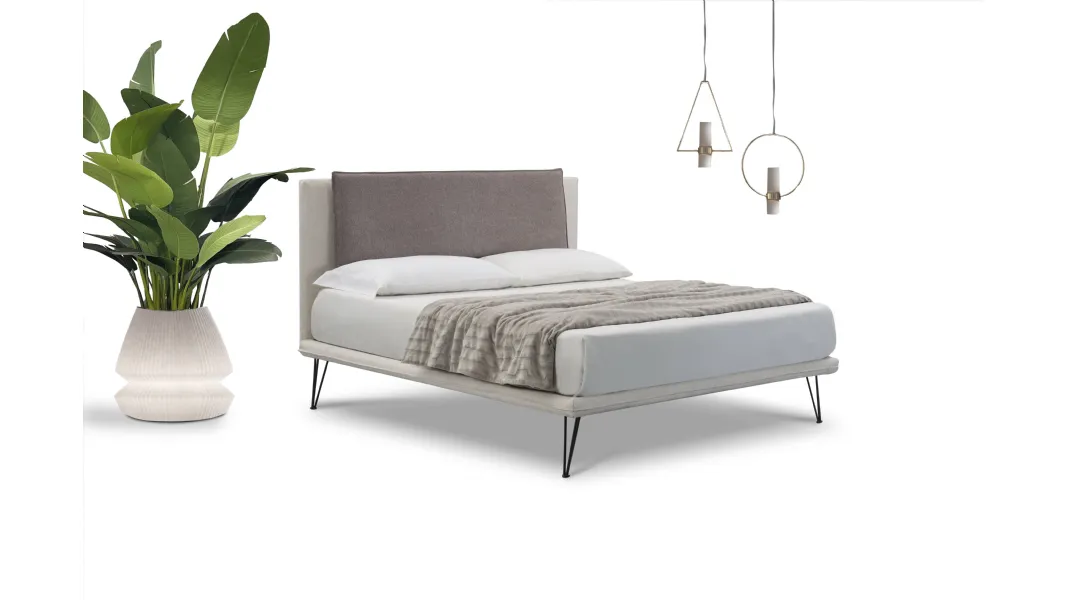 Letto in tessuto imbottito Ugo di Salvetti
