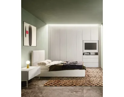 Letto con testiera in tessuto imbottito Icon Big di Zalf