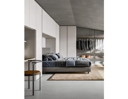 Letto in tessuto con testiera Luk Big di Zalf