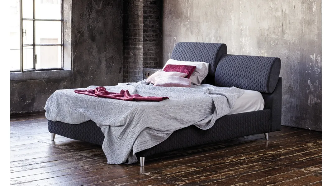Letto Zeus in tessuto imbottito di Confortplus