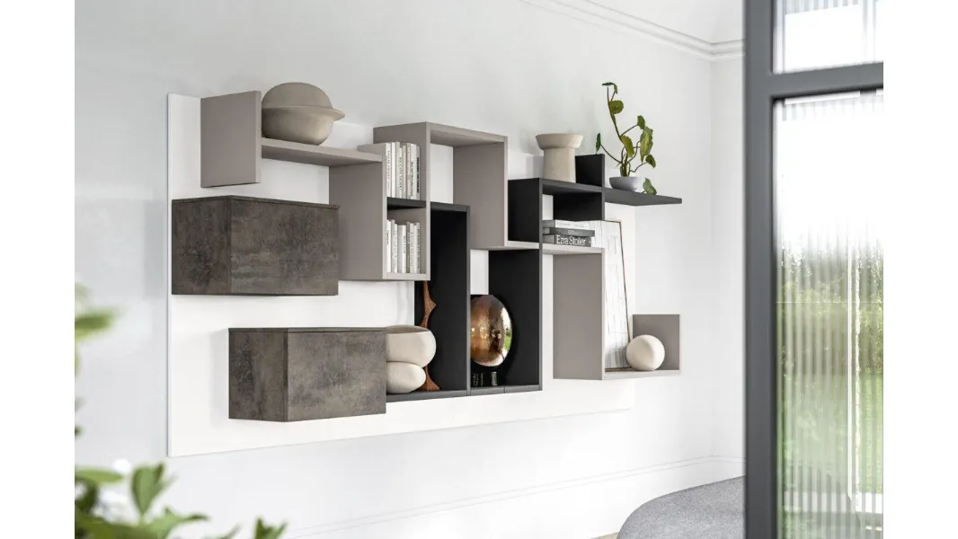 Libreria sospesa Liberty M55 di Marka Total Living
