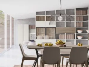 Libreria M-06 ad angolo in legno di Marka Total Living