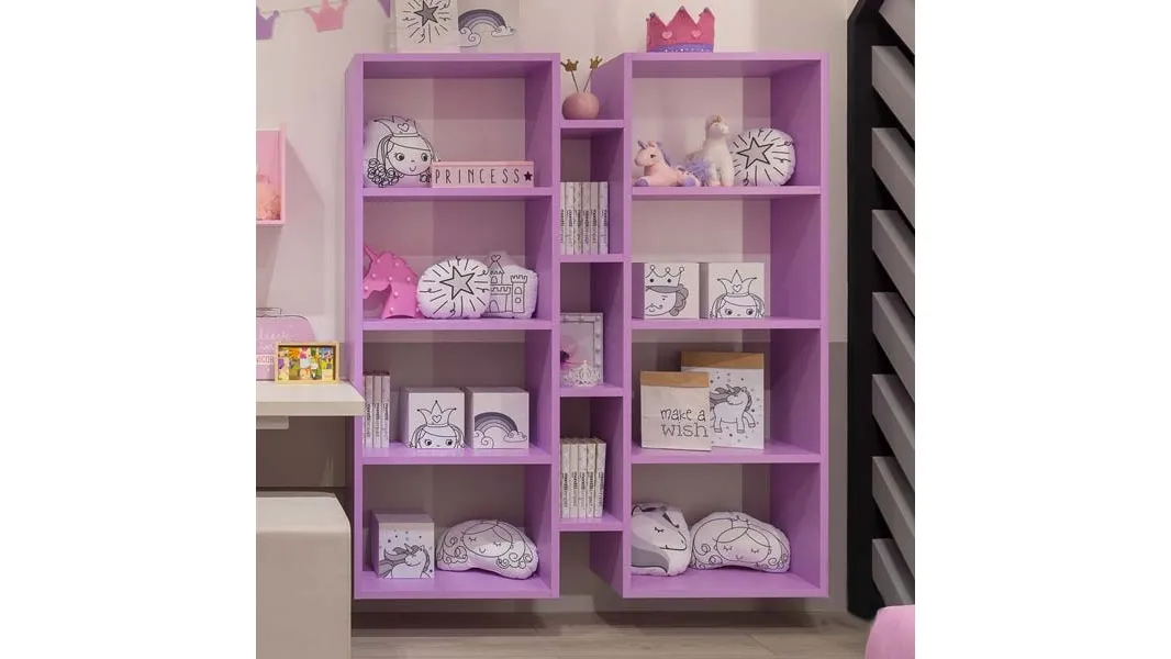 Libreria sospesa in laccato lilla MC034 di Moretti Compact