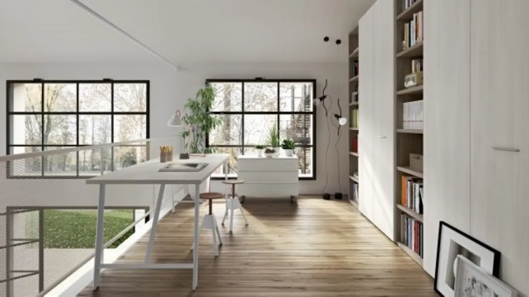Libreria RF102 Tek divisoria a muro in legno di Marka Total Living