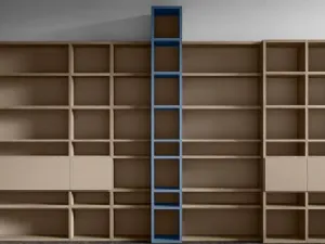 Libreria RF516 Time divisoria a muro in legno laccato di Marka Total Living