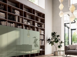 Libreria Speed Componibile in legno e laccato lucido di Dall'Agnese