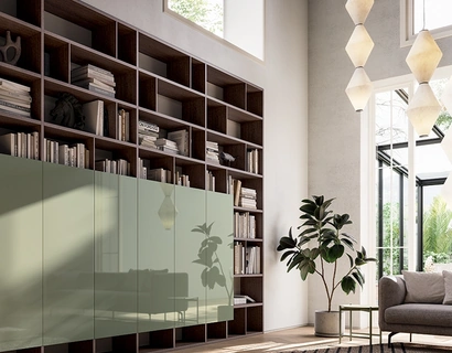 Libreria Speed Componibile in legno e laccato lucido di Dall'Agnese