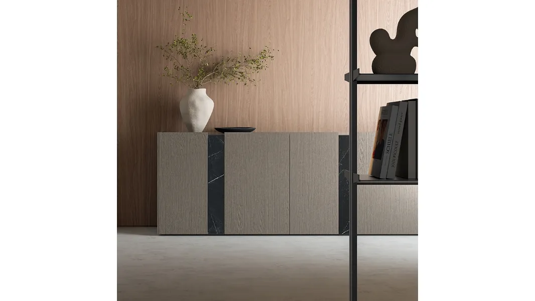 Madia DA45 in essenza Rovere con inserti in gres di Dall'Agnese