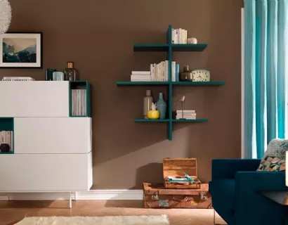 Madia giovane e versatile con cassettoni in laccato opaco bianco LV202 di Moretti Compact