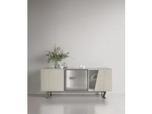 Madia M-29 in legno e in vetro con piedini in metallo di Marka Total Living