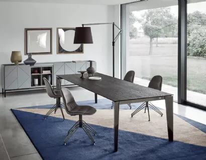 Madia Pica Legno Laccato Decorato Grigio chiaro di Bontempi