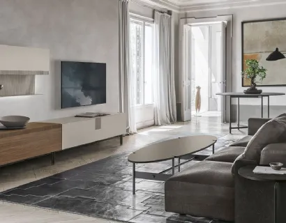 Mobile Porta Tv TIME UNIT TI 105 in CDF noce ambra e madreperla di Tomasella