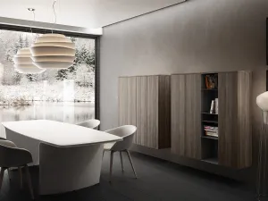 Mobile sospeso Living 06 in laminato effetto legno di Arredo3
