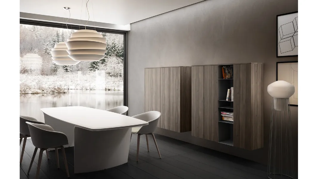 Mobile sospeso Living 06 in laminato effetto legno di Arredo3