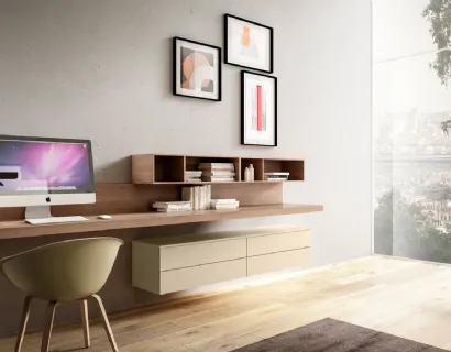 Mobile sospeso Living 08 in legno e laccato opaco di Arredo3