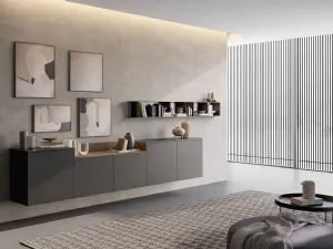 Mobile sospeso Living Time in laccato opaco di Arredo3