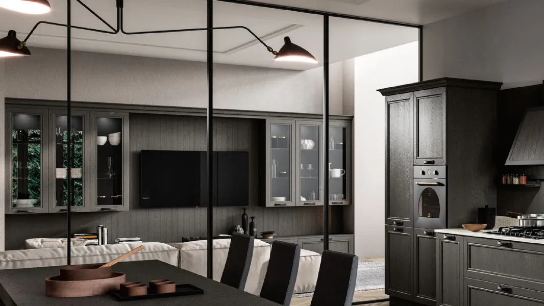 Parete Attrezzata Living Opera in massello di frassino di Arredo3