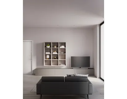 Parete Attrezzata Living con libreria sospesa di Nardi Interni