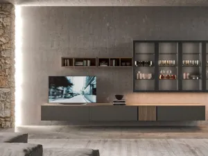 Parete Attrezzata sospesa Living T01 di Gentili Cucine