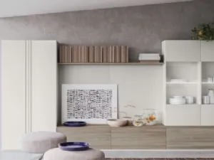 Parete Attrezzata M-07 in legno laccato di Marka Total Living