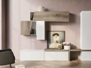 Parete Attrezzata M-22 in legno laccato di Marka Total Living