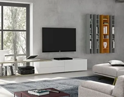 Parete Attrezzata RF103 Day in legno laccato di Marka Total Living