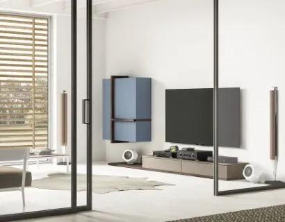 Parete Attrezzata RF105 Day in legno laccato di Marka Total Living