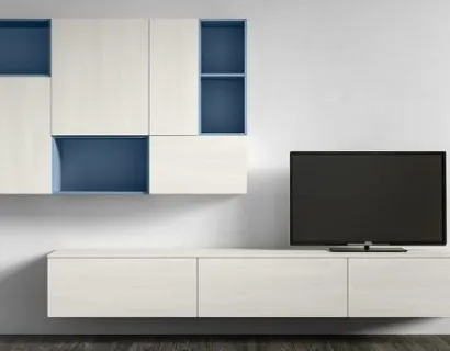 Parete Attrezzata RF120 Day in legno laccato di Marka Total Living