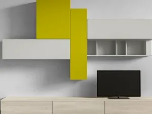 Parete Attrezzata RF121 Day in legno laccato di Marka Total Living