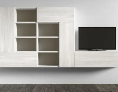 Parete Attrezzata RF507 Time in legno laccato di Marka Total Living