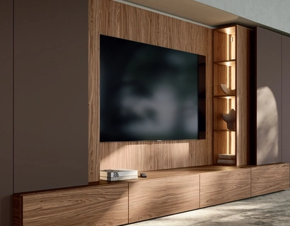 Parete Attrezzata Slim Noce Canaletto di Dall'Agnese