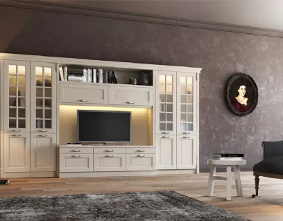 Parete Attrezzata in legno di Frassino Virginia II di Arredo3