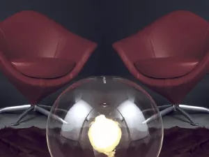 Poltroncina in pelle di design Isis di Deas