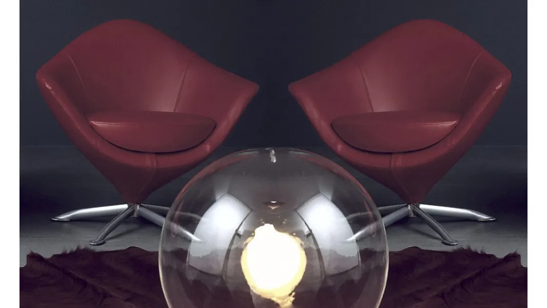 Poltroncina in pelle di design Isis di Deas
