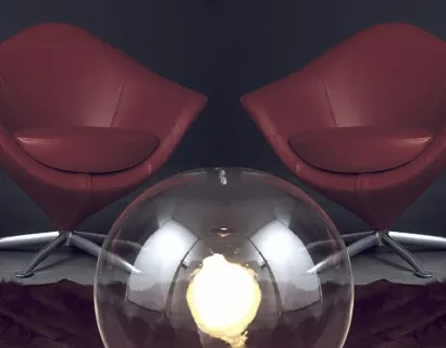 Poltroncina in pelle di design Isis di Deas
