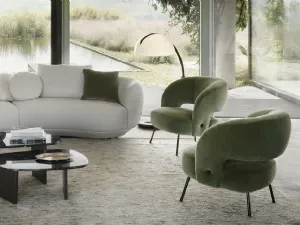 Poltroncina di design in velluto Soufflé di Nicoline